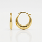 14k Yellow Gold Graduated Round Shape Hoop Earrings