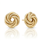 14k Yellow Gold interweaved Love Knot Stud Earrings
