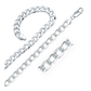 Rhodium Plated 7.9mm Sterling Silver Curb Style Chain