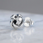 Petite Sterling Silver Polished Love Knot Earrings