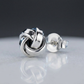Petite Sterling Silver Polished Love Knot Earrings