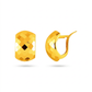 14k Yellow Gold Geometric Texture Earrings