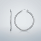 Sterling Silver Large Textured Round Hoop Earrings