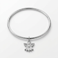 Solitaire Angel Charm Bangle