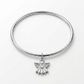 Solitaire Angel Charm Bangle