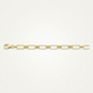 14k Yellow Gold High Polish Paperclip Rondel Link Chain Bracelet