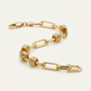 14k Yellow Gold High Polish Paperclip Rondel Link Chain Bracelet