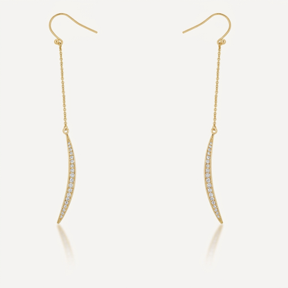 Luna 0.5ct CZ Delicate Moon Drop Earrings