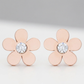 Avera Daisy 0.3ct CZ Stainless Steel Flower Stud Earrings