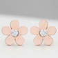 Avera Daisy 0.3ct CZ Stainless Steel Flower Stud Earrings