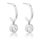 Avera 7mm Cz Plated Drop Hooplet Earrings in Silver