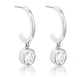 Avera 7mm Cz Plated Drop Hooplet Earrings in Silver