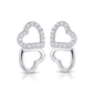 Avera Melded Hearts and Cubic Zirconia Stud Earrings