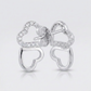 Avera Melded Hearts and Cubic Zirconia Stud Earrings