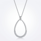 Avera Jewelry Crystal Teardrop Necklace Elegant Silver Pendant