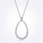 Avera Jewelry Crystal Teardrop Necklace Elegant Silver Pendant
