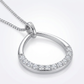 Avera Jewelry Crystal Teardrop Necklace Elegant Silver Pendant