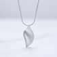Avera Crystal Leaf Necklace in Polished Silver