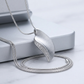 Avera Crystal Leaf Necklace in Polished Silver