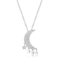 Avera .6Ct Dazzling Moon and Stars Necklace with CZ