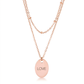 Avera Double Chain Love Necklace In Rose Gold