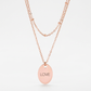 Avera Double Chain Love Necklace In Rose Gold