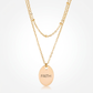 Avera Double Chain Faith Necklace In Polished Gold