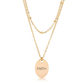 Avera Double Chain Faith Necklace In Polished Gold
