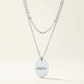Avera Double Chain Faith Necklace In Sterling Silver