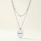 Avera Double Chain Faith Necklace In Sterling Silver