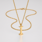 Avera Elaina Stainless Steel I Initial Necklace Gold Tone