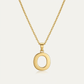Avera Elaina Stainless Steel O Initial Necklace Gold