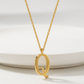 Avera Elaina Stainless Steel Q Initial Necklace Gold
