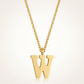Avera Elaina Stainless Steel W Initial Necklace Gold Tone
