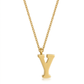 Avera Elaina Stainless Steel Y Initial Necklace Gold