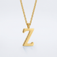 Avera Elaina Stainless Steel Z Initial Necklace Gold