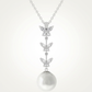 Avera Butterfly Pearl Pendant Necklace for Women One Size Silver