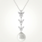 Avera Butterfly Pearl Pendant Necklace for Women One Size Silver