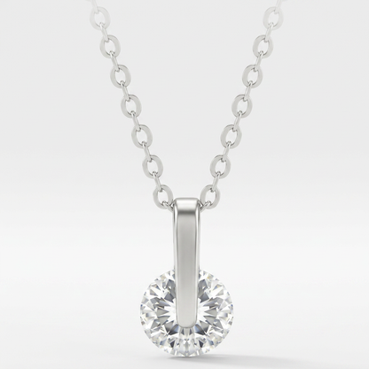 Avera Classic Solitaire Cubic Zirconia Pendant Necklace