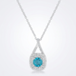 Avera Christal 1.2ct Cz Classic Necklace In Turquoise/Aqua