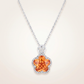 Avera Floral Cut Cubic Zirconia Pendant Necklace in Orange