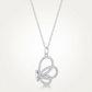 Avera Whimsical CZ Butterfly Pendant and Necklace in Sterling Silver