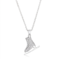 Avera Delicate .4Ct Plated Ice Skate Pendant Necklace
