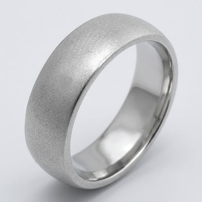 Avera Contemporary Matte Silver Wedding Band