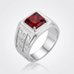 Avera Iron Man Cubic Zirconia Ring in Sterling Silver Finish