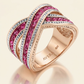 Avera Jewelry Signature Twisting Band Ring in Pink Gold