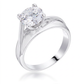 Avera Two-Tone Finish Solitaire Engagement Ring Size 5 Silver