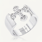 Avera Sterling Silver Cross Band Ring - Elegant Minimalist Jewelry
