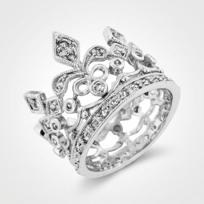 Avera Cubic Zirconia Crown Eternity Ring in Sterling Silver