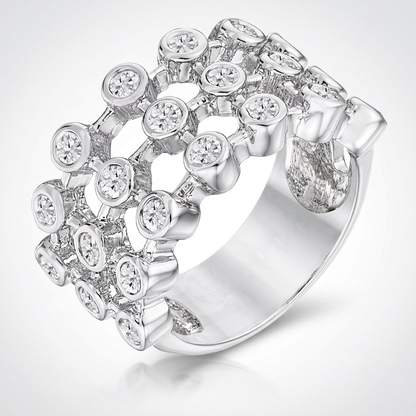 Avera Tie Contemporary Ring In Polished Sterling Silver